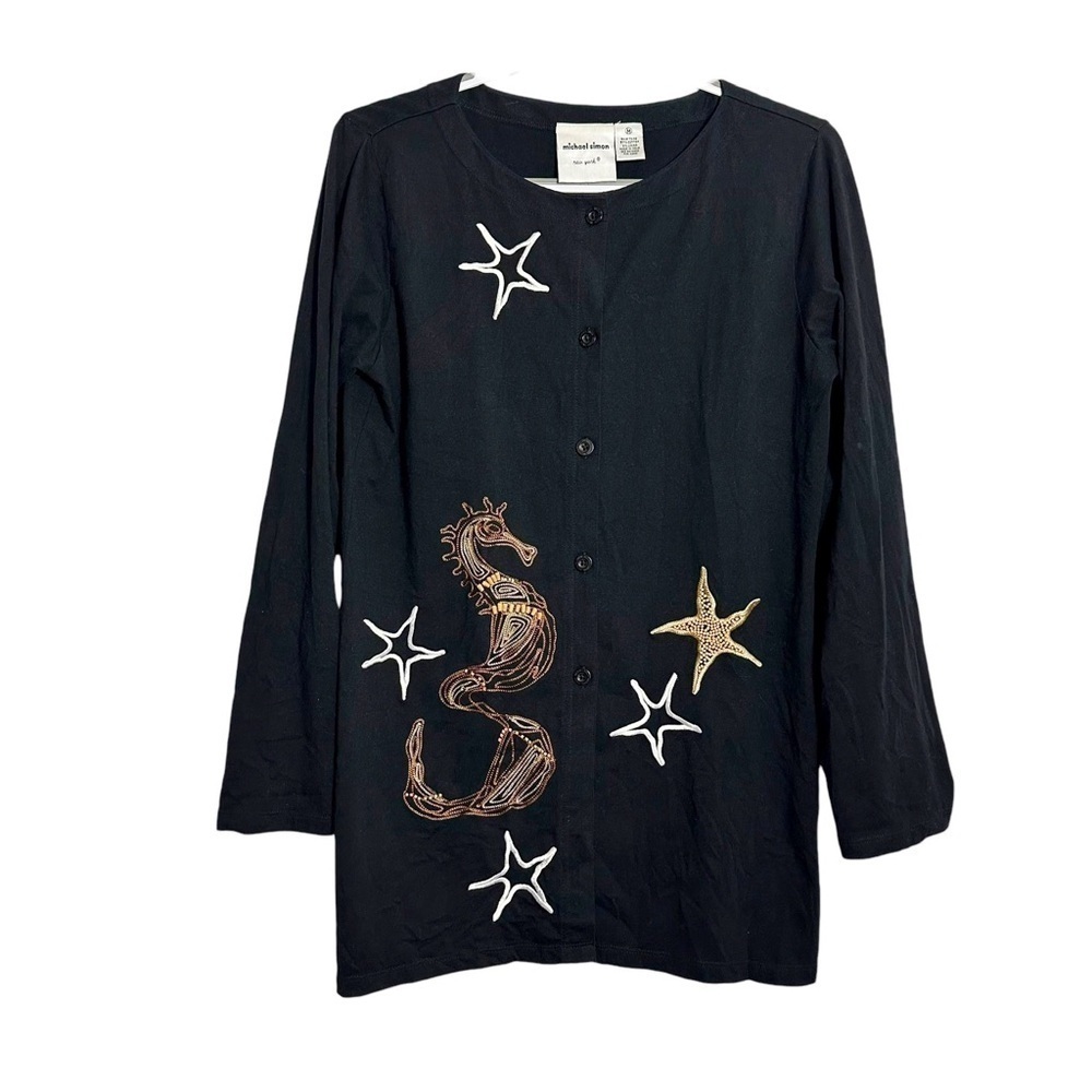 Michael Simon New York Embellished Top Nautical Vintage